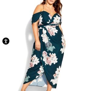 City Chic Emerald Floral dress size 20 NWT